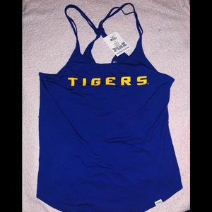 VS Pink Collegiate Collection Spaghetti Strap Tank Top Size S NEW Tigers Print